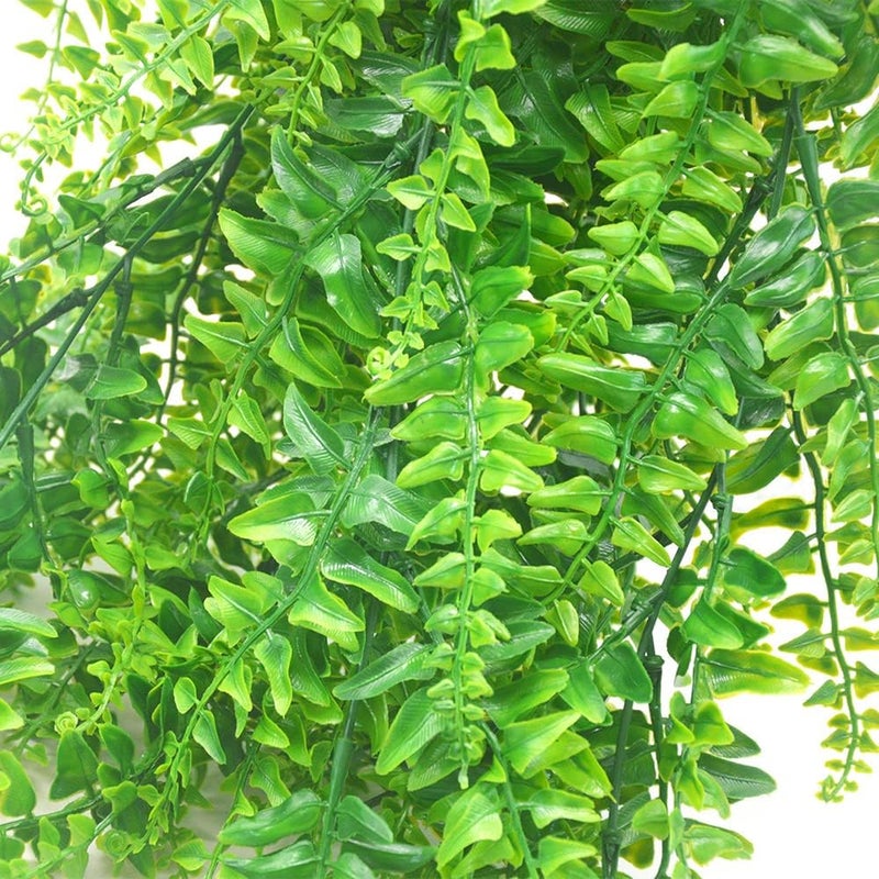 Antspirit Artificial Plants Vines Fern Persian Rattan Fake Hanging Plant Faux Hanging Boston Ferns Flowers Vine Outdoor UV Resistant Plastic Plants Wall Indoor Hanging Baskets Wedding Garland Decor-2 pcs - Image 2