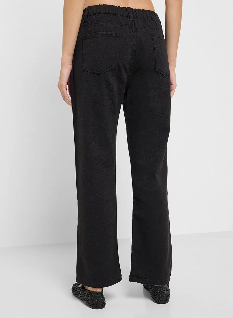 Ginger BLACK High Rise Straight Fit Jeans for Women | Best Price UAE
