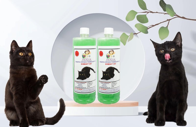 SWACCH Shampoo Specially Formulated for Bombay Cat (1 Litre) (Pack of 2) Neem Alovera - Image 1