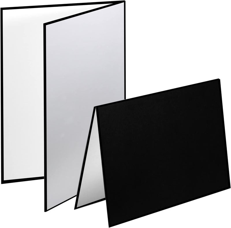 Meking 3 in 1 Photography Reflector Cardboard, 17 x 12 inches Folding Light Diffuser Board for Still Life, Product and Food Photo Shooting - Black, Silver and White, 2 Packs - Image 1