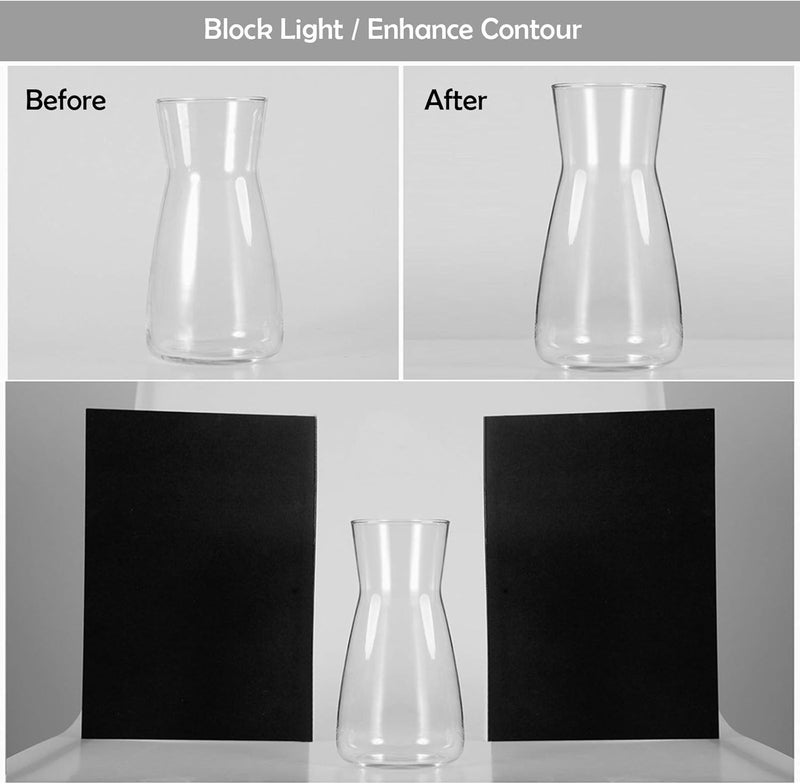 Meking 3 in 1 Photography Reflector Cardboard, 17 x 12 inches Folding Light Diffuser Board for Still Life, Product and Food Photo Shooting - Black, Silver and White, 2 Packs - Image 5