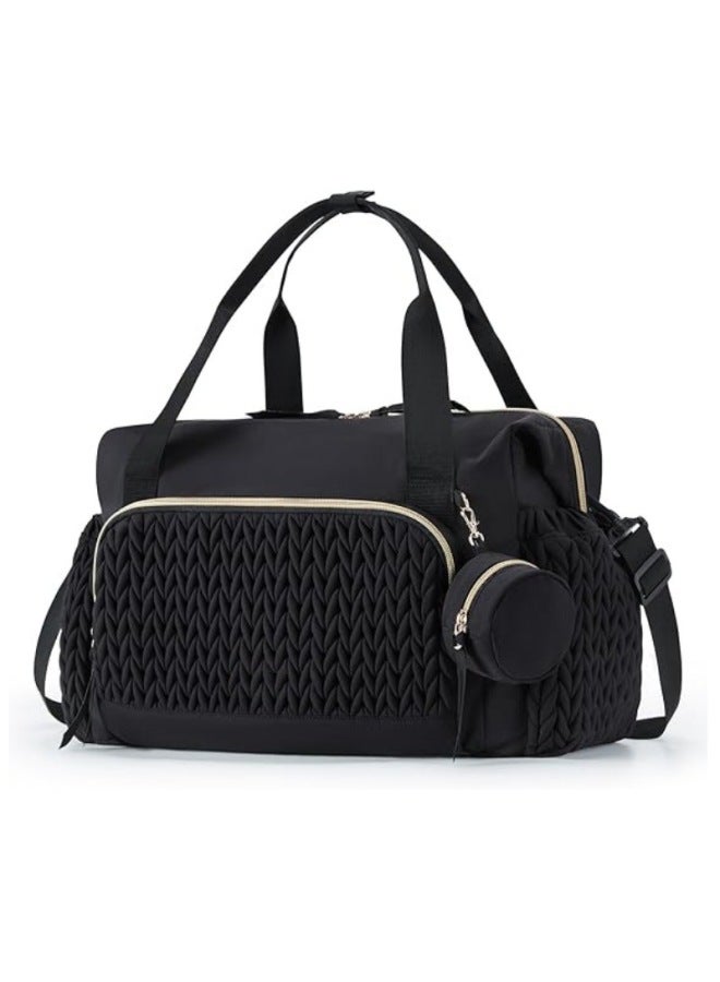 Product Diaper Bag Handbag, Large Capacity Travel Bag Diaper Bag, Hospital Labor Bag Baby Bag With Pacifier Box-Color:Black-Size:44.98 X 22.99 X 30 Cm - Image 1