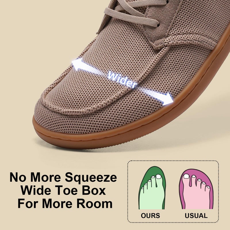 Pulltop Men's Barefoot Wide Toe Box Shoes - Minimalist Dress | Zero Drop | Slip On for Walking NUT Size 8 Wide - Image 3