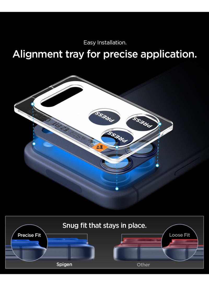 Spigen GLAStR EZ-Fit Optik Pro XL for iPhone 17 PRO Camera Lens Protector [1 Pack] - Deep Blue - Image 4