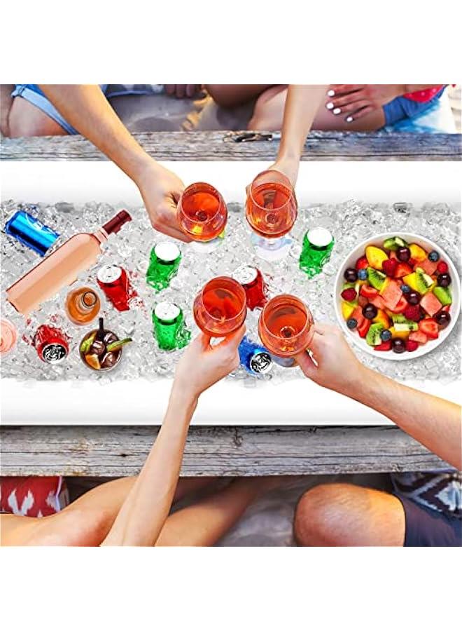 Inflatable Serving Bars Ice Buffet Salad Serving Trays Food Drink Holder Cooler Containers Indoor Outdoor BBQ Picnic Pool Party Supplies Luau Cooler w Drain Plug - Image 2