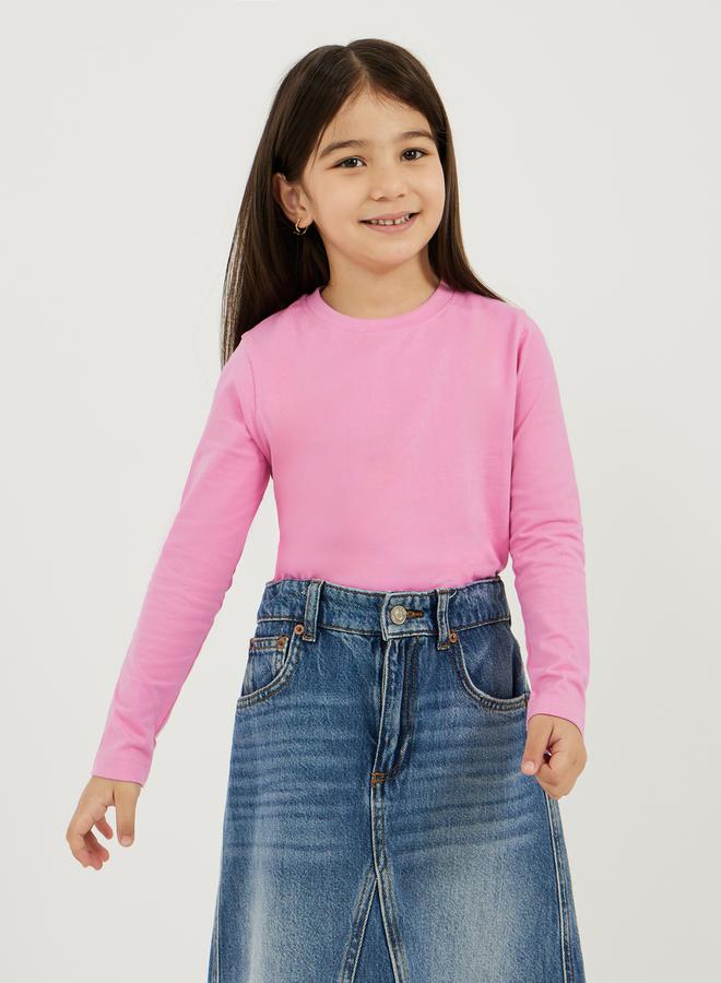 Styli Solid Round Neck T-Shirt - Image 1