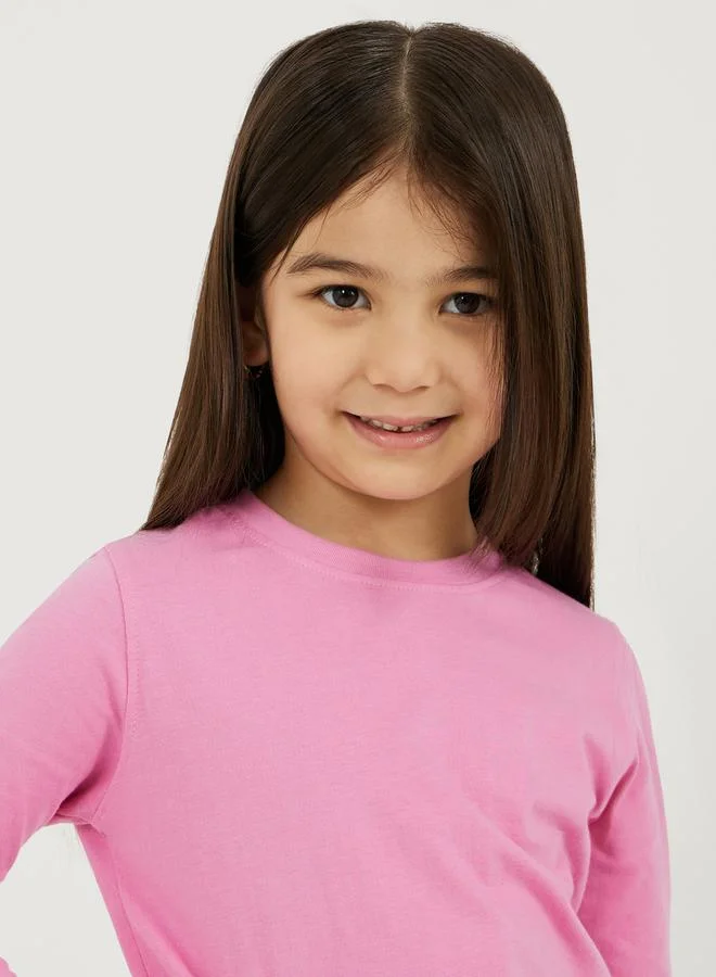 Styli Solid Round Neck T-Shirt
