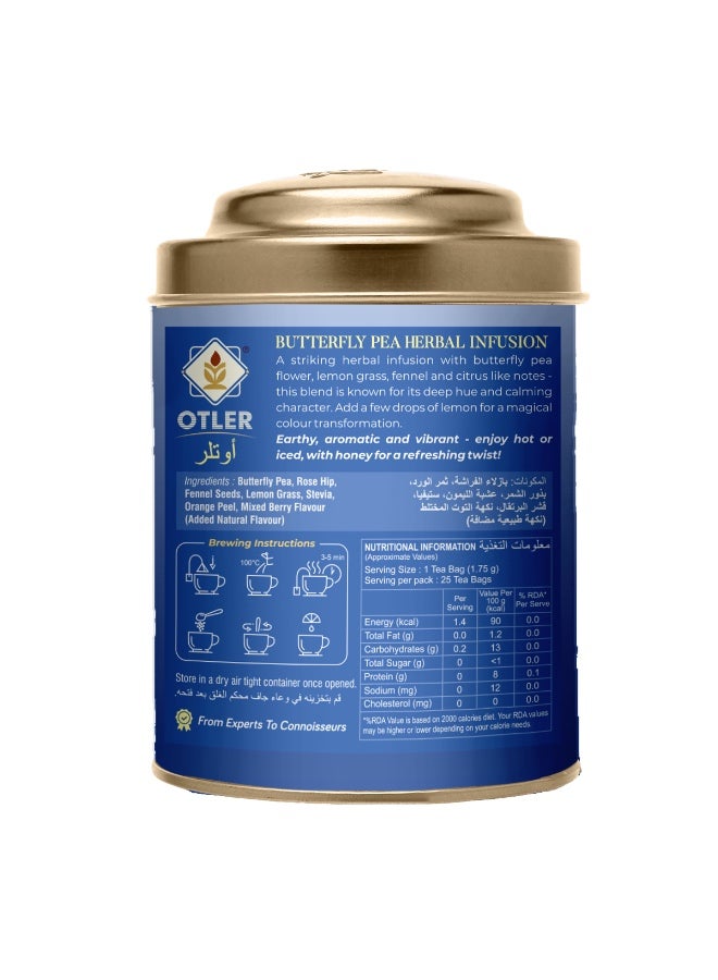 Otler BUTTERFLY PEA HERBAL GREEN TEA 25 TEA BAGS - Image 2