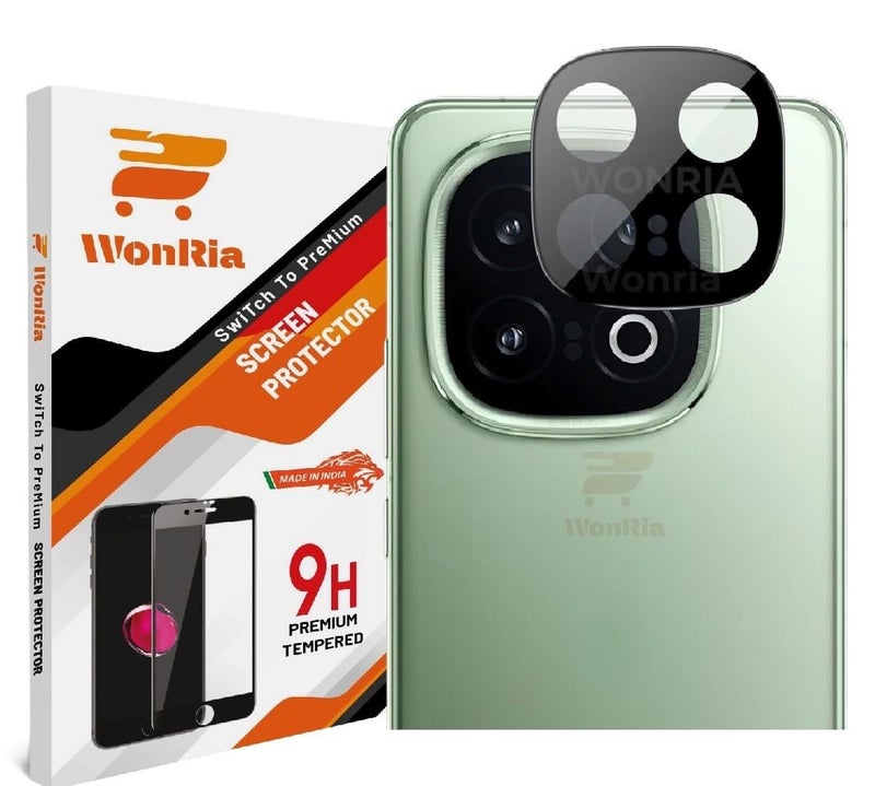 WonRia Back Camera Lens Protector for iQOO 13 5G Camera Glass Protector Guard [3D Premium] - Black - Image 1