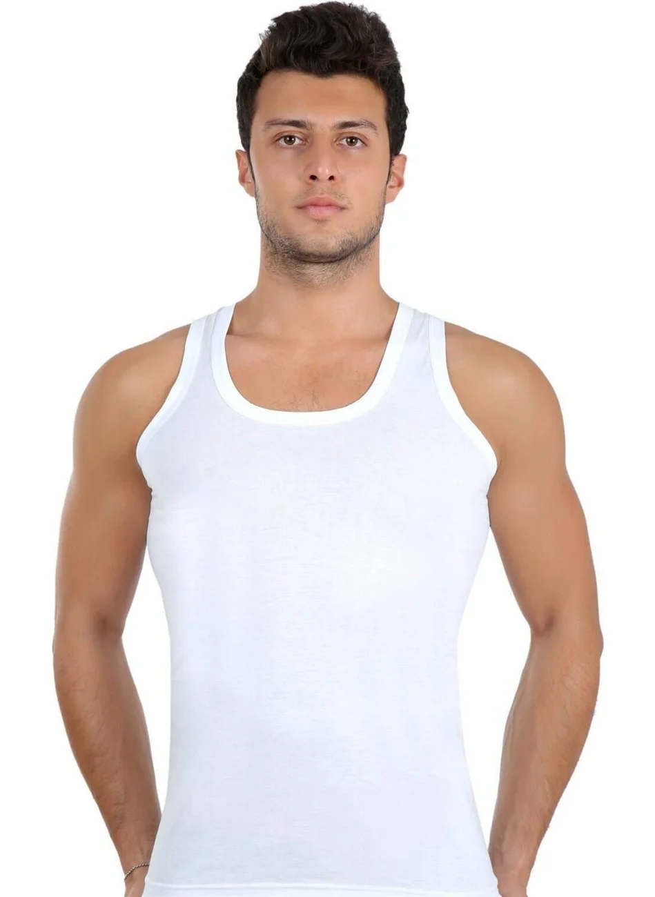 Gümüş Silver Men's Combed Cotton Undershirt 6 Pack White