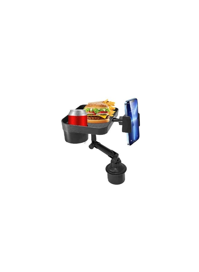 Denx DENX DX1285 2-in-1 Multi-Function Cup Holder Tray for Car – Food Tray + Phone Holder | 360° Rotation | Adjustable Base | Compact & Portable – Ideal for Daily Commute and Road Trips - Image 5