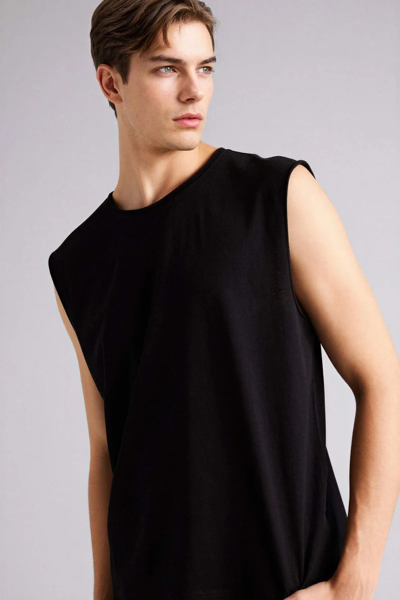 Defacto  100% Cotton Boxy Fit Tank Top for Men | Best Price UAE