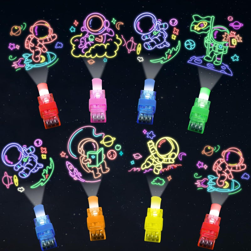 Oitnlaughter 36Pcs Space LED Finger Lights Astronaut Party Favors Glow in the Dark Light Up Finger Lights Outer Space Themed Toys Bulk for Galaxy Birthday Party Goodie Bag Stuffer Birthday Gifts Classroom Prize - Image 3