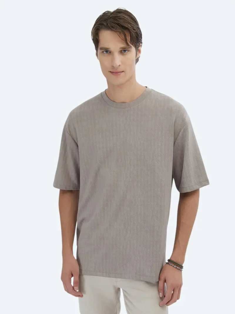 Kip Mink Patterned Crew Neck T-Shirt