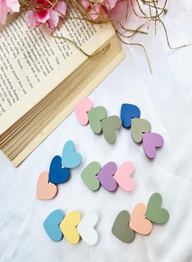 Radhya Accessories Colorful Heart hair clip Matte finish hair clip for Women Strong grip hair clips for girl Korean hair accessories (Pack of 2) - Image 3