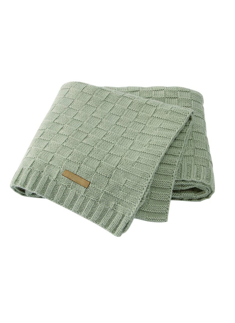Y&D Baby Blanket Knit Toddler Blankets, Cable Blanket, Receiving Infant Swaddle Nursery Perfect for Newborn Boy and Girl (Green )  - Image 1