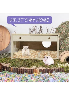 Hamiledyi Hamiledyi Wooden Hamster House Hideout Small Animals House Habitat with Chew Toys Hideaway House Hamster Cage Accessories for Syrian Dwarf Hamster Mice Gerbils  - Image 3
