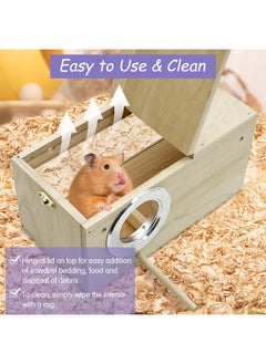 Hamiledyi Hamiledyi Wooden Hamster House Hideout Small Animals House Habitat with Chew Toys Hideaway House Hamster Cage Accessories for Syrian Dwarf Hamster Mice Gerbils  - Image 4