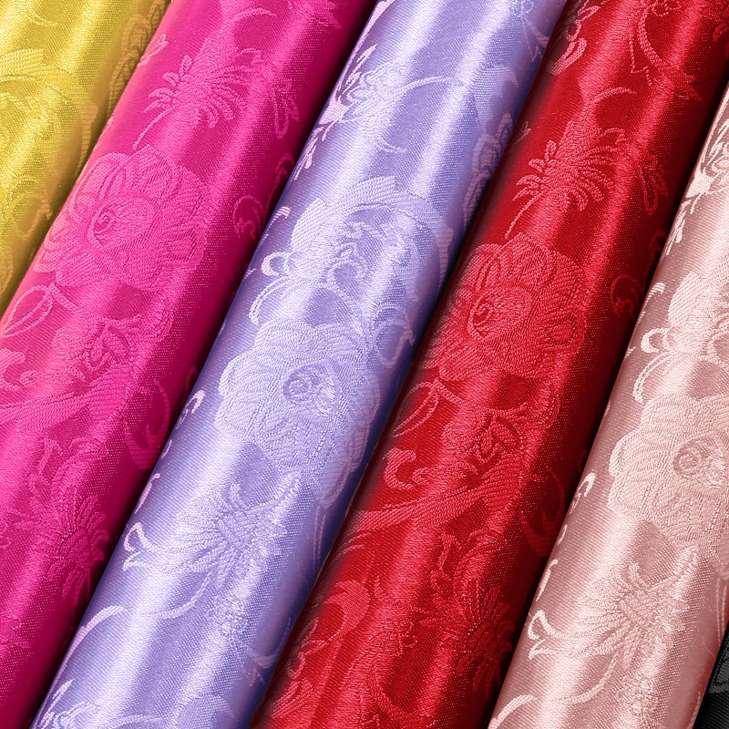 KKJIAF White Satin Jacquard Fabric 2 Yard, 60 Inch Wide Shiny Sunflower Pattern Silky Brocade Cloth Fabric for Tablecloth, Table Runner, Napkins, Dress, Bedding Sheet, DIY Crafts - Image 5