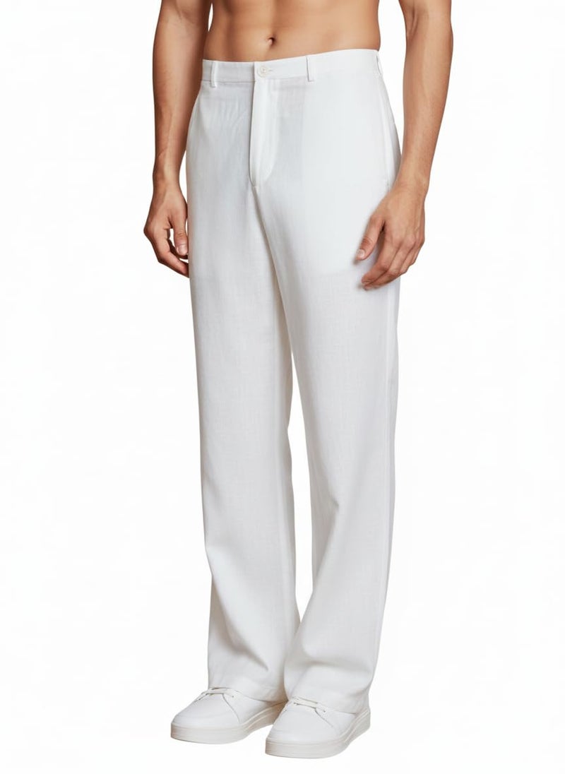 Fashtastic Men's White Korean Cotton Pant | Baggy Pajama for Kurta | Loose Fit Pajama for Kurta | (White, 38) - Image 2