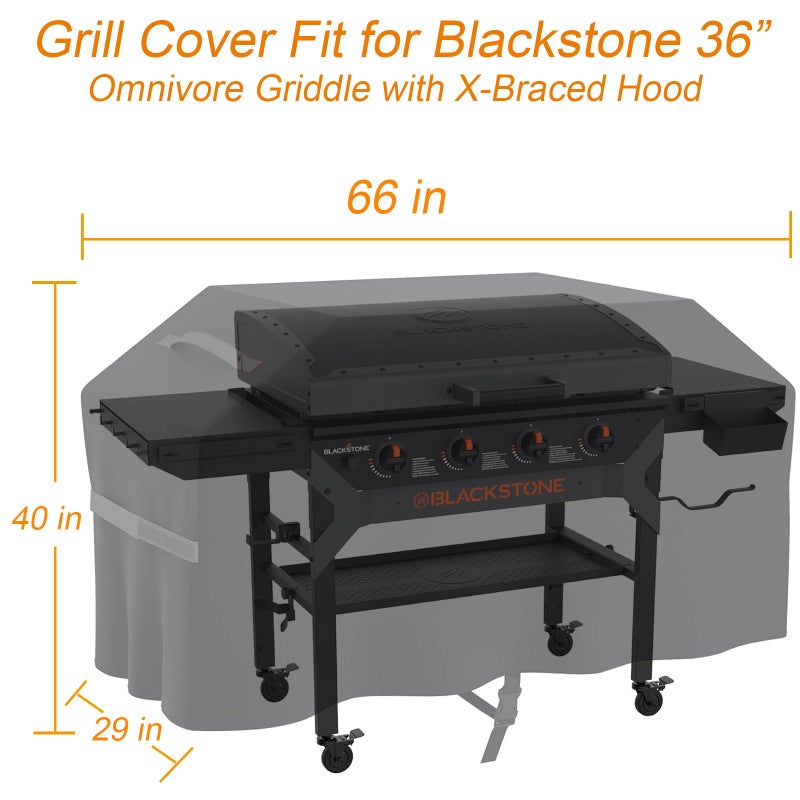 EDIBIN 36 Inch Griddle Cover for Blackstone 1554 36â€ Omnivore Griddle with Hard Cover, Heavy Duty Waterproof 36â€ Griddle Cover for Blackstone 2177 Griddle - Image 2