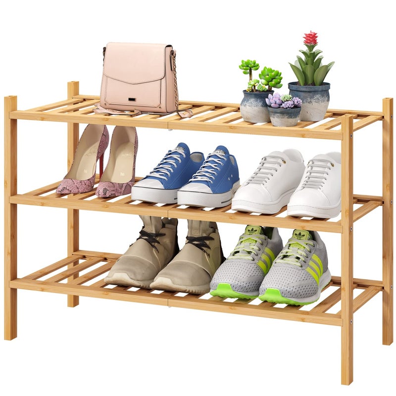 viewcare 3Tier Free Standing Shoe Racks Bamboo Wood Shoe Rack for Entryway  Closet Beautiful  Natural  Functional  Sturdy Shoe Rack