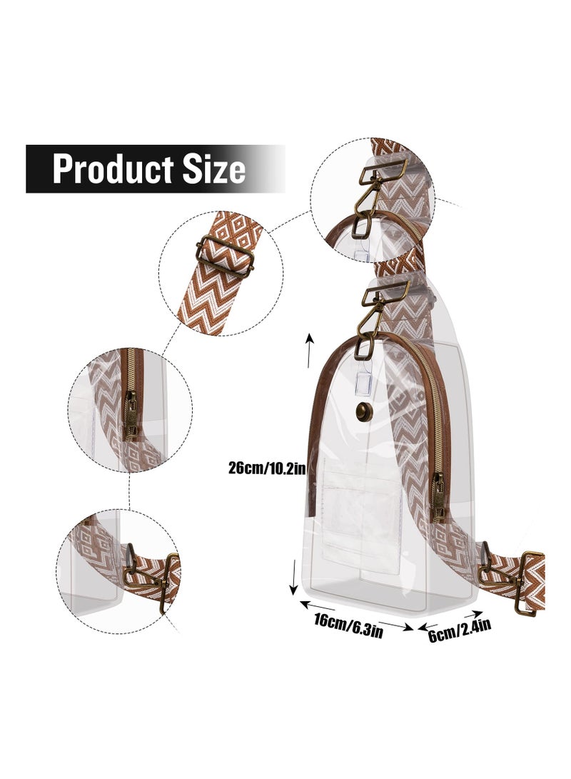 SYOSI Transparent PVC Crossbody Chest Backpack Guitar Strap Mini Casual Daily Bag for Concert or sport events - Image 3