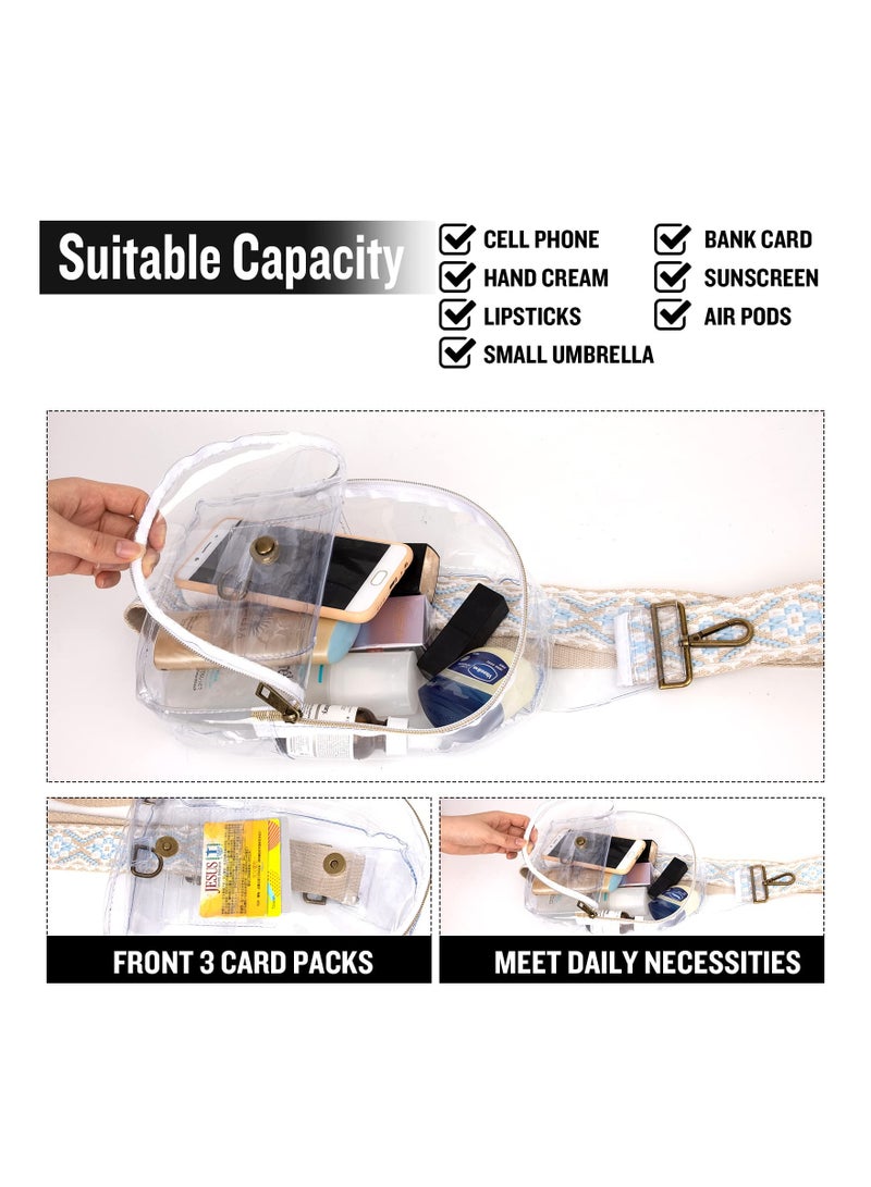 SYOSI Transparent PVC Crossbody Chest Backpack Guitar Strap Mini Casual Daily Bag for Concert or sport events - Image 5