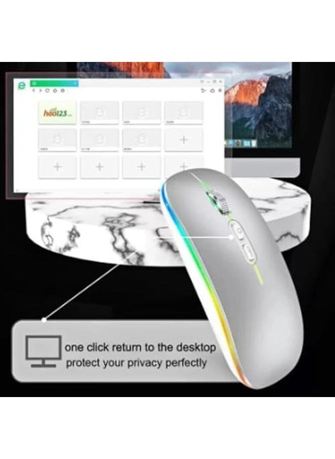 ماوس بلوتوث لجهاز مايكروسوفت سيرفس برو 9 8 5 6 7 X سيرفس جو 2 بوك، ماوس لاسلكي قابل لإعادة الشحن، ماوس ألعاب صامت مزدوج الوضع، أبيض