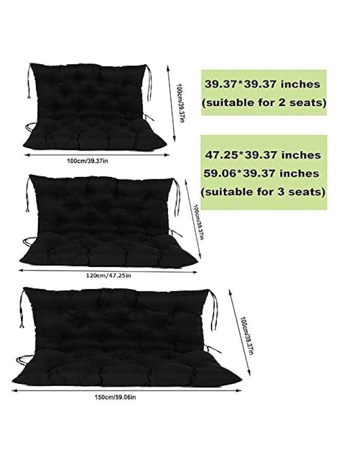 وسائد أرجوحة خارجية مع ظهر غير قابلة للانزلاق ومقاومة للماء لمقعدين أو ثلاثة 100 120 150 سم وسائد قابلة للغسل لأثاث الفناء، لون أخضر داكن 120*100سم/47*40إنش - Image 5