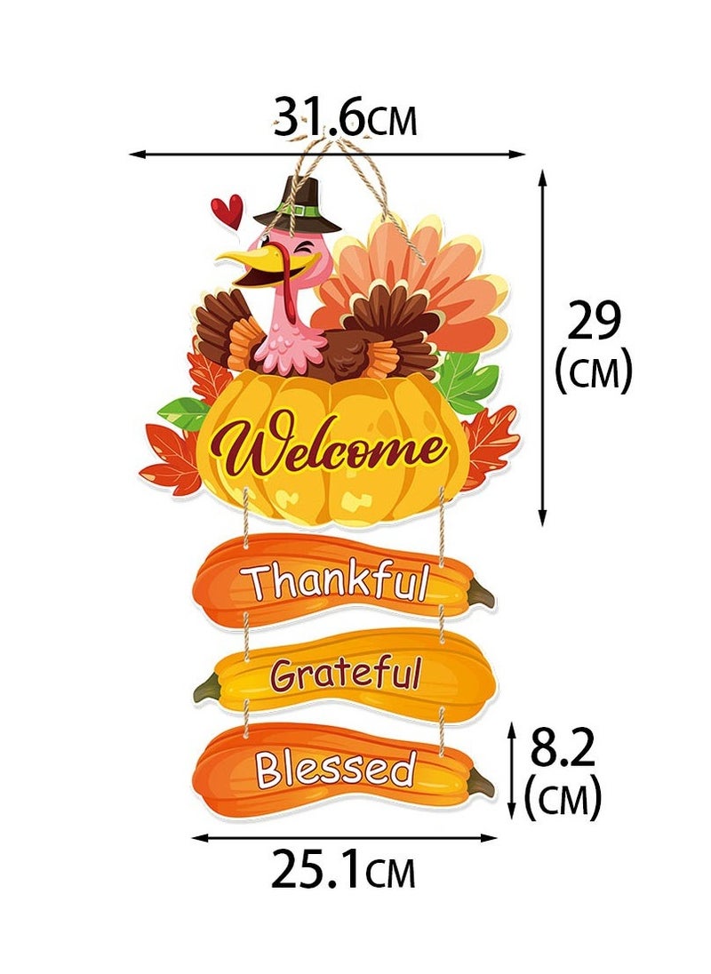 xozgdovg - Thanksgiving party decoration door hanging Turkey door hanging style two - Image 1