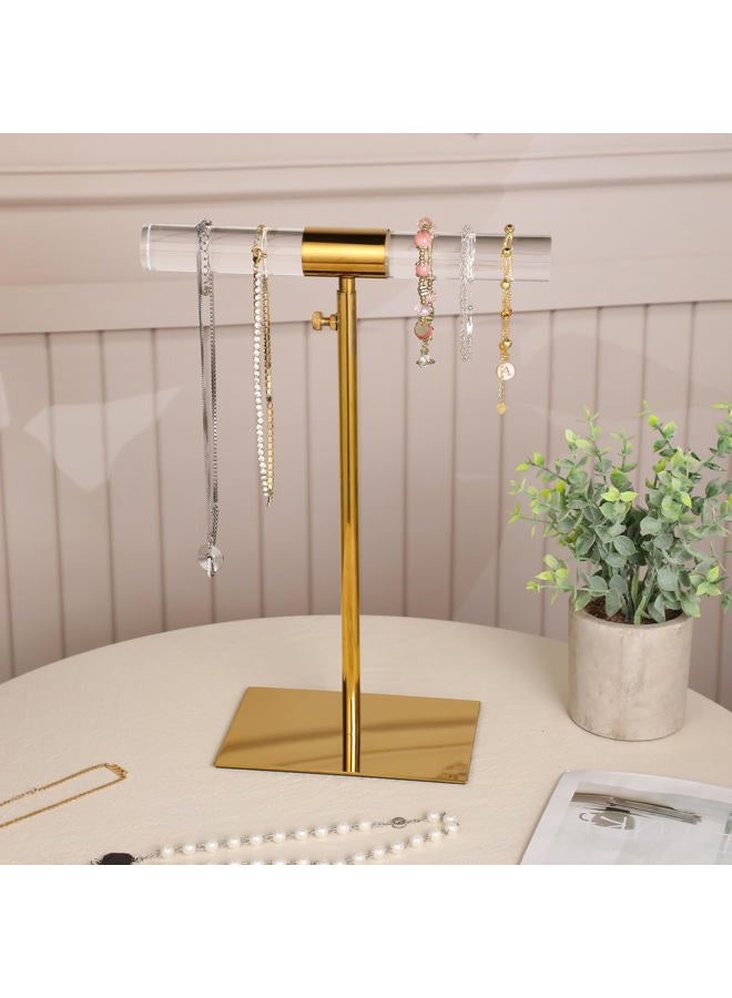 MCKECHSION Jewelry Display Stand 2 Packs Stainless Steel Purse Display Stand Acrylic Necklaces Holder Towers Adjustable Height Tabletop Jewelry Organizer for Home Store Boutique - Image 2