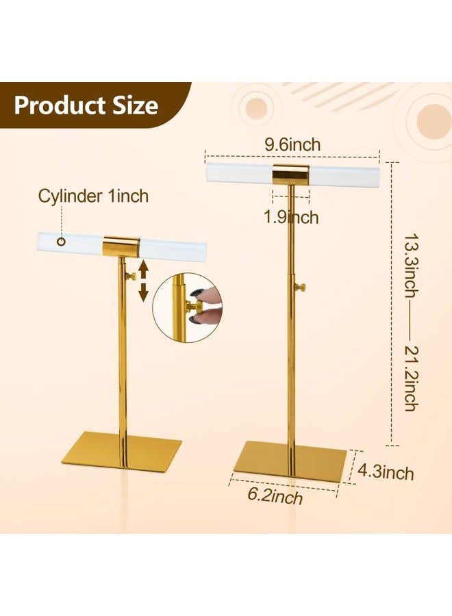 MCKECHSION Jewelry Display Stand 2 Packs Stainless Steel Purse Display Stand Acrylic Necklaces Holder Towers Adjustable Height Tabletop Jewelry Organizer for Home Store Boutique - Image 4