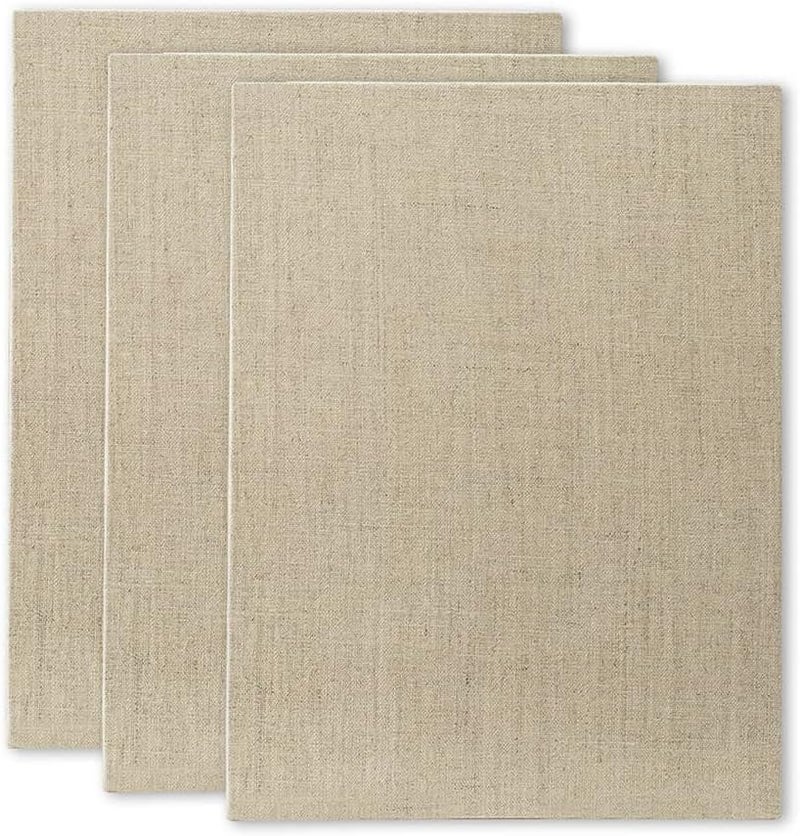 Senso Clear Primed Linen Panels - 8x10-3 Pack of Panels for Painting Oils, Acrylics, Pastels and More - Image 1