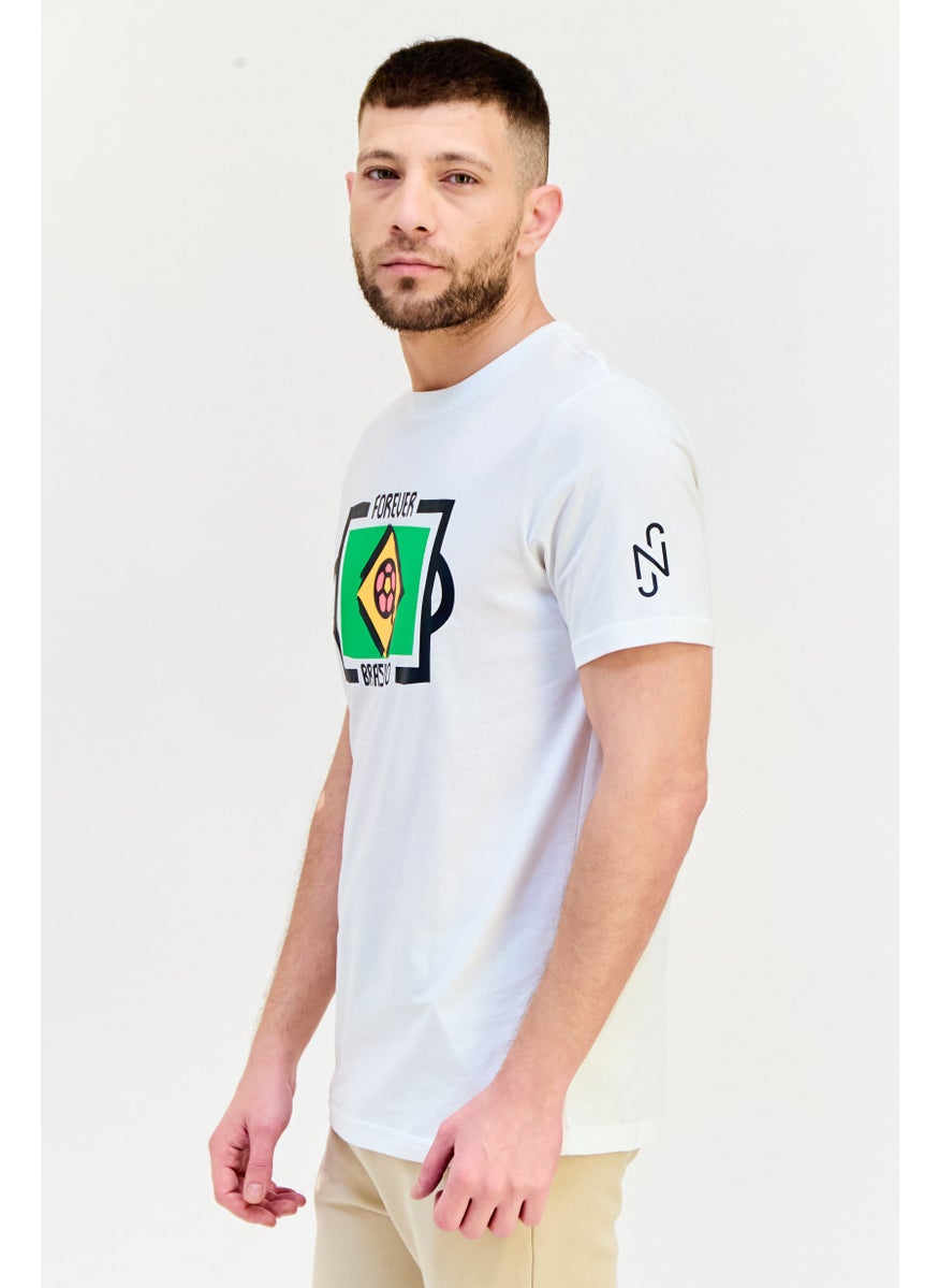 PUMA Men Sportswear Fit Short Sleeves Neymar Junior Football T-shirt, White  - Image 2