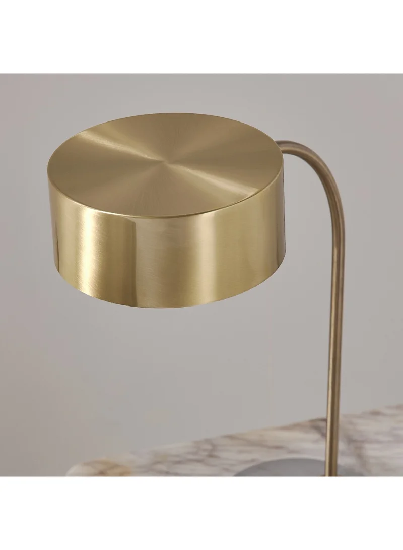 Home Box Tyler Brushed Brass Finish Metal Table Lamp with Cement Base 37 x 18 x 45.5 cm