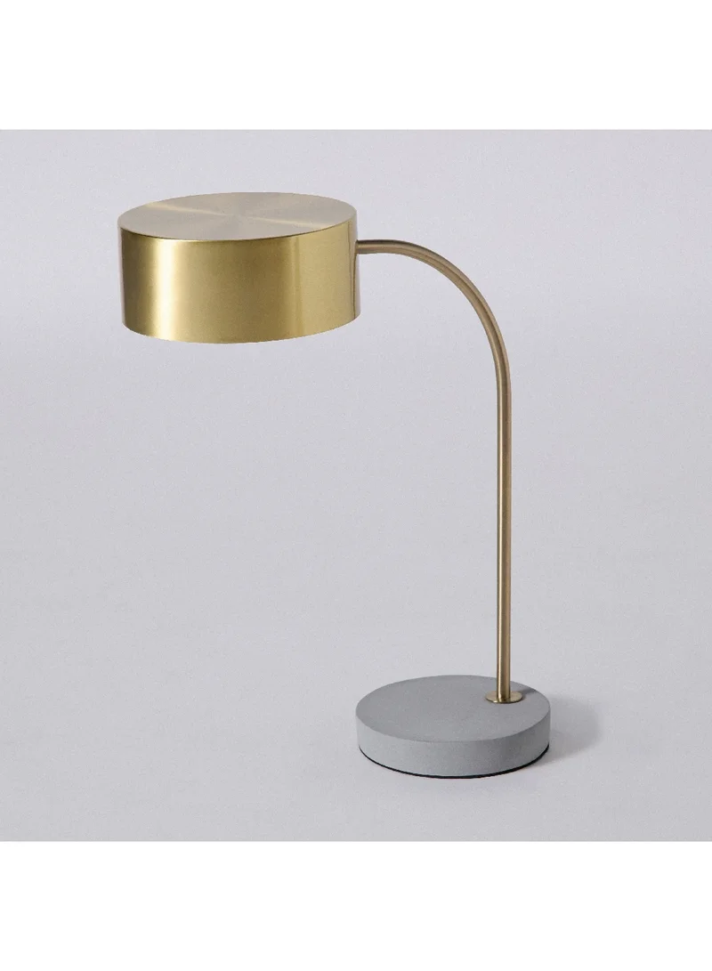 Home Box Tyler Brushed Brass Finish Metal Table Lamp with Cement Base 37 x 18 x 45.5 cm