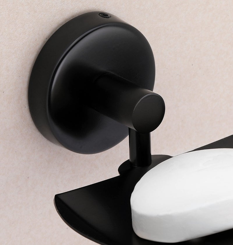 iSTAR Single Soap Holder for Bathroom, Soap Stand for Wash Basin, Soap Dish Holder Wall Mounted, 304 Stainless Steel Bathroom Accessories (Black Finish) - Image 4
