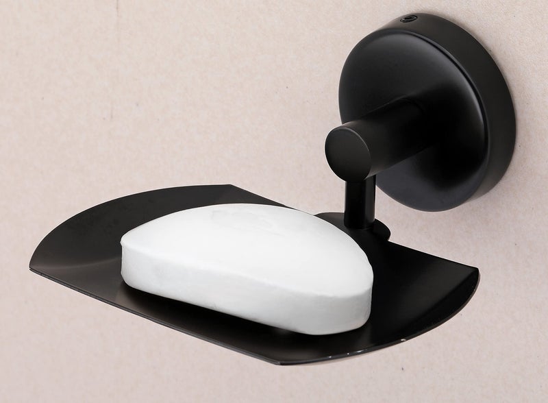 iSTAR Single Soap Holder for Bathroom, Soap Stand for Wash Basin, Soap Dish Holder Wall Mounted, 304 Stainless Steel Bathroom Accessories (Black Finish) - Image 3