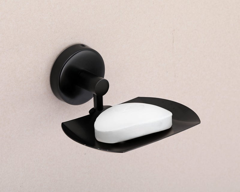 iSTAR Single Soap Holder for Bathroom, Soap Stand for Wash Basin, Soap Dish Holder Wall Mounted, 304 Stainless Steel Bathroom Accessories (Black Finish) - Image 2