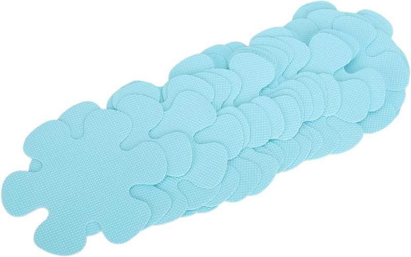 klarako Non Slip Bathtub Stickers Bathroom Treads Children Decals Anti Slip Sticker Tubs 10Cm Flower Round 20Pcs Bathing Accessories (Blue Flowers) - Image 3