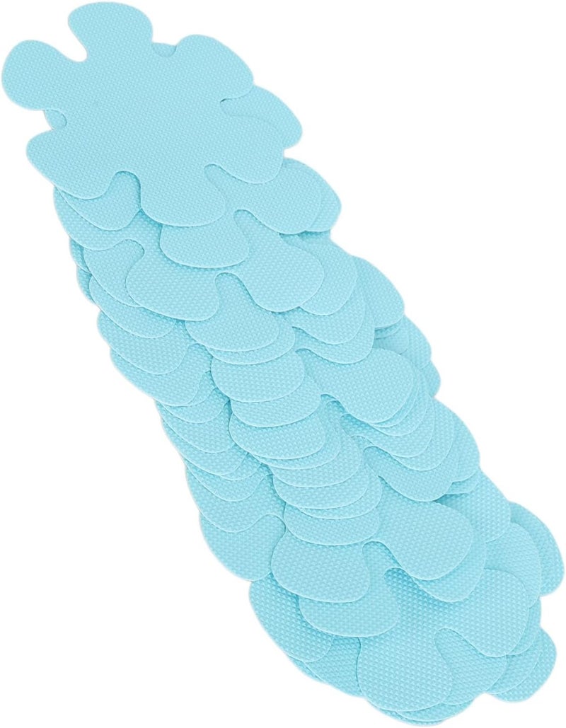klarako Non Slip Bathtub Stickers Bathroom Treads Children Decals Anti Slip Sticker Tubs 10Cm Flower Round 20Pcs Bathing Accessories (Blue Flowers) - Image 4