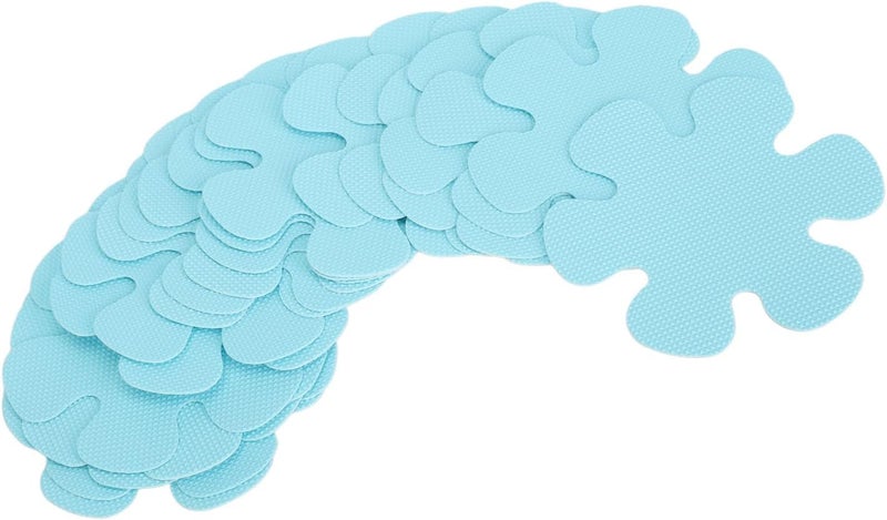 klarako Non Slip Bathtub Stickers Bathroom Treads Children Decals Anti Slip Sticker Tubs 10Cm Flower Round 20Pcs Bathing Accessories (Blue Flowers) - Image 2