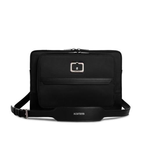 scarters Tech Satchel | 13 inch Laptop / 14 inch Laptop Sleeve | iPad Sleeve 11 inch / 13 inch | Laptop Sling Bag | Tech Kit Organiser | Laptop Tech Bag (Black) - Image 1