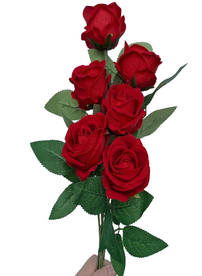HinyoCo 24 Pcs Roses Artificial Flower Silk Roses,Artificial Roses Bulk for Wedding Decorations Table Centerpieces, Mother's Day Valentine's Day Home Decor (Red) - Image 4
