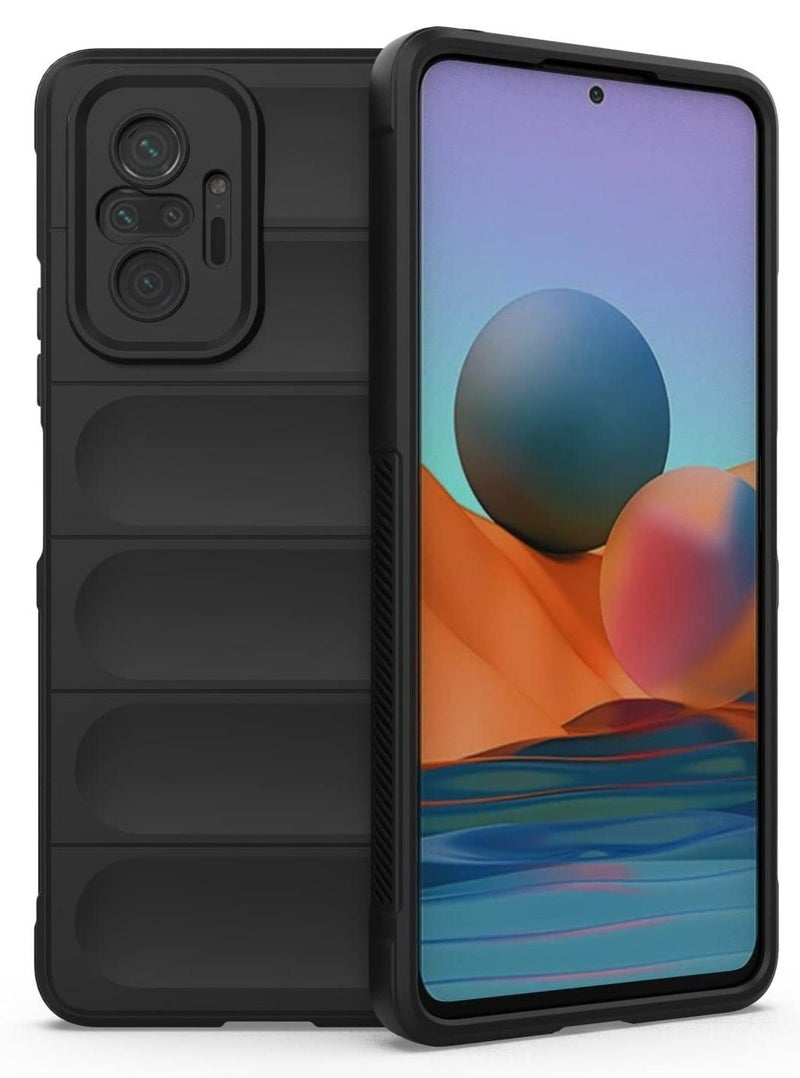 جراب موبايل ماجيك شيلد  سيليكون مضاد للصدمات وحمايه للكاميرا متوافق Redmi Note 10 Pro 4G  (اسود) - Image 1