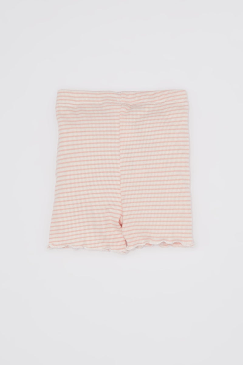 DeFacto Pink BabyGirl Baby Girl Striped Ribbed Shorts Casual - Image 4