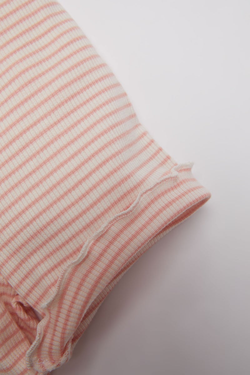 DeFacto Pink BabyGirl Baby Girl Striped Ribbed Shorts Casual - Image 3