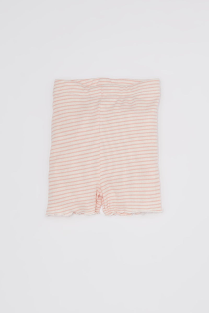 DeFacto Pink BabyGirl Baby Girl Striped Ribbed Shorts Casual - Image 1