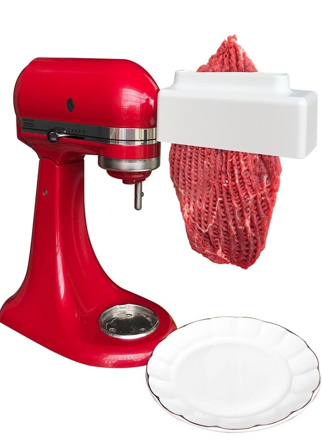 ABTER 【PLUS】Meat Tenderizer for All KitchenAid Household Stand Mixers- Mixers Accesssories Attachment with Stainless Steel Gears, White【Improved Extended New Version】 - Image 1